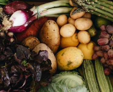 Farm-based produce aging naturally with intact texture and colour compared to rapidly spoiling industrial food.